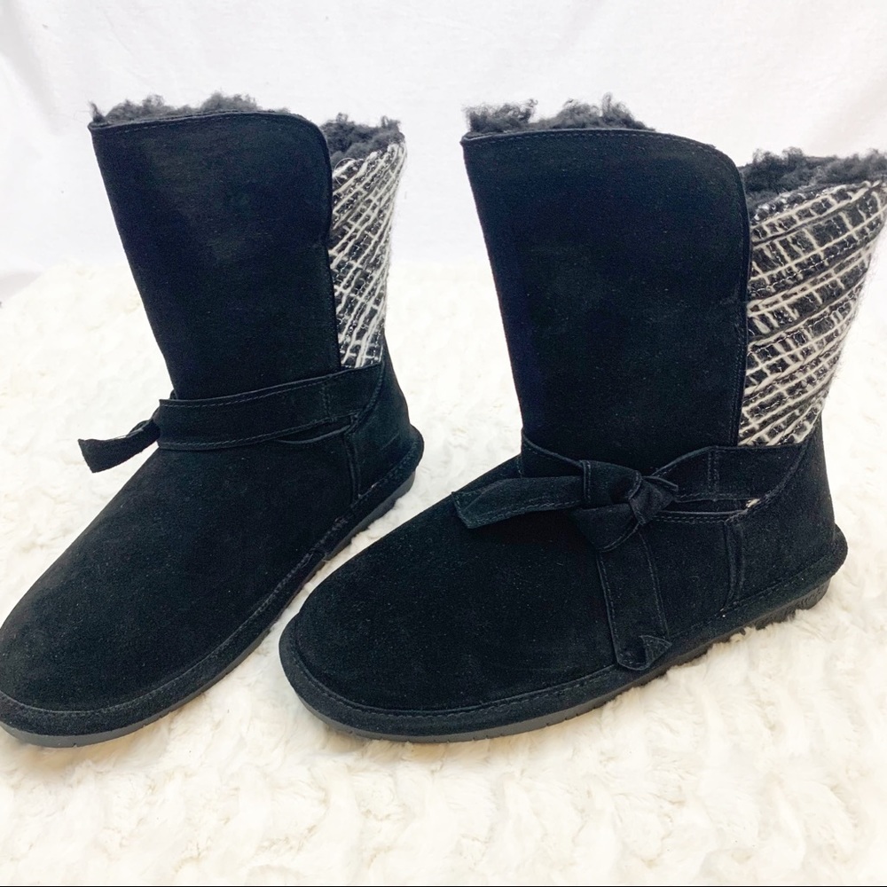 BearPaw Black Geneva Suede Boots NWT - Picture 3 of 8